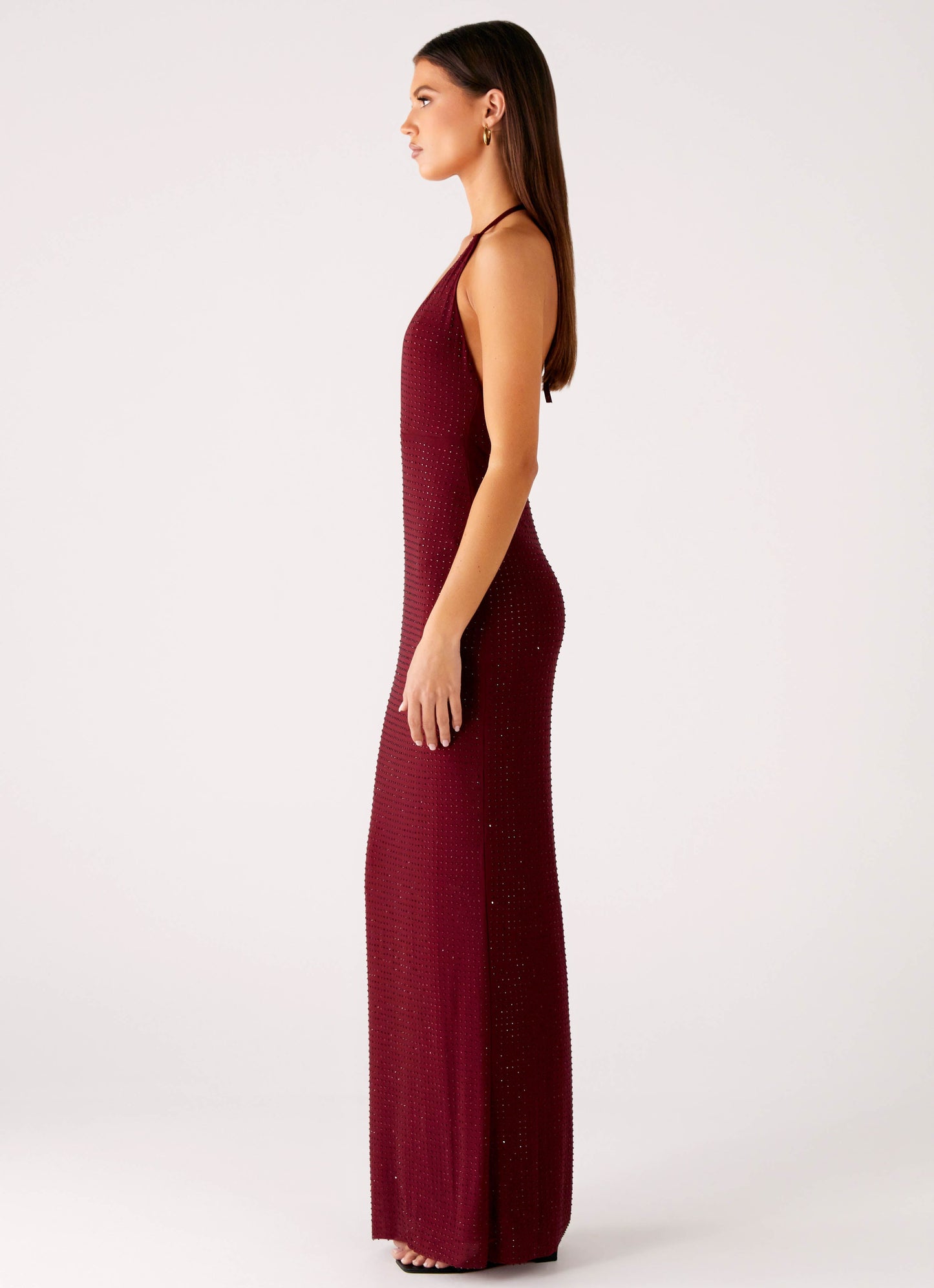 Keliese Beaded Maxi Dress - Burgundy