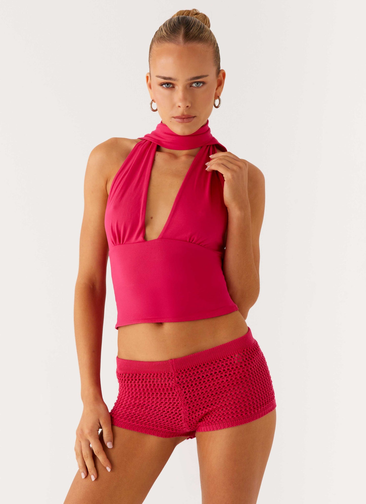Lukella Chrochet Mini Short - Hot Pink
