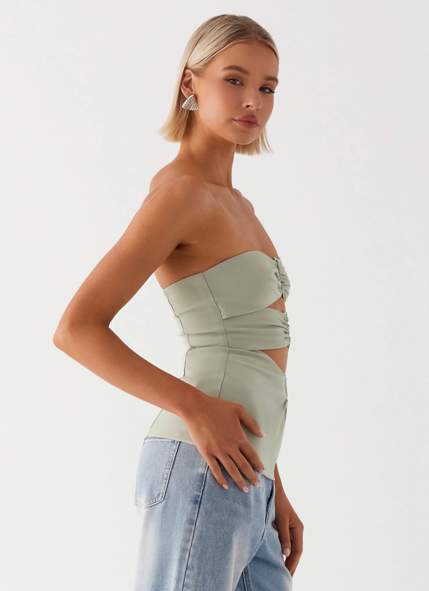 Micha Strapless Top - Khaki