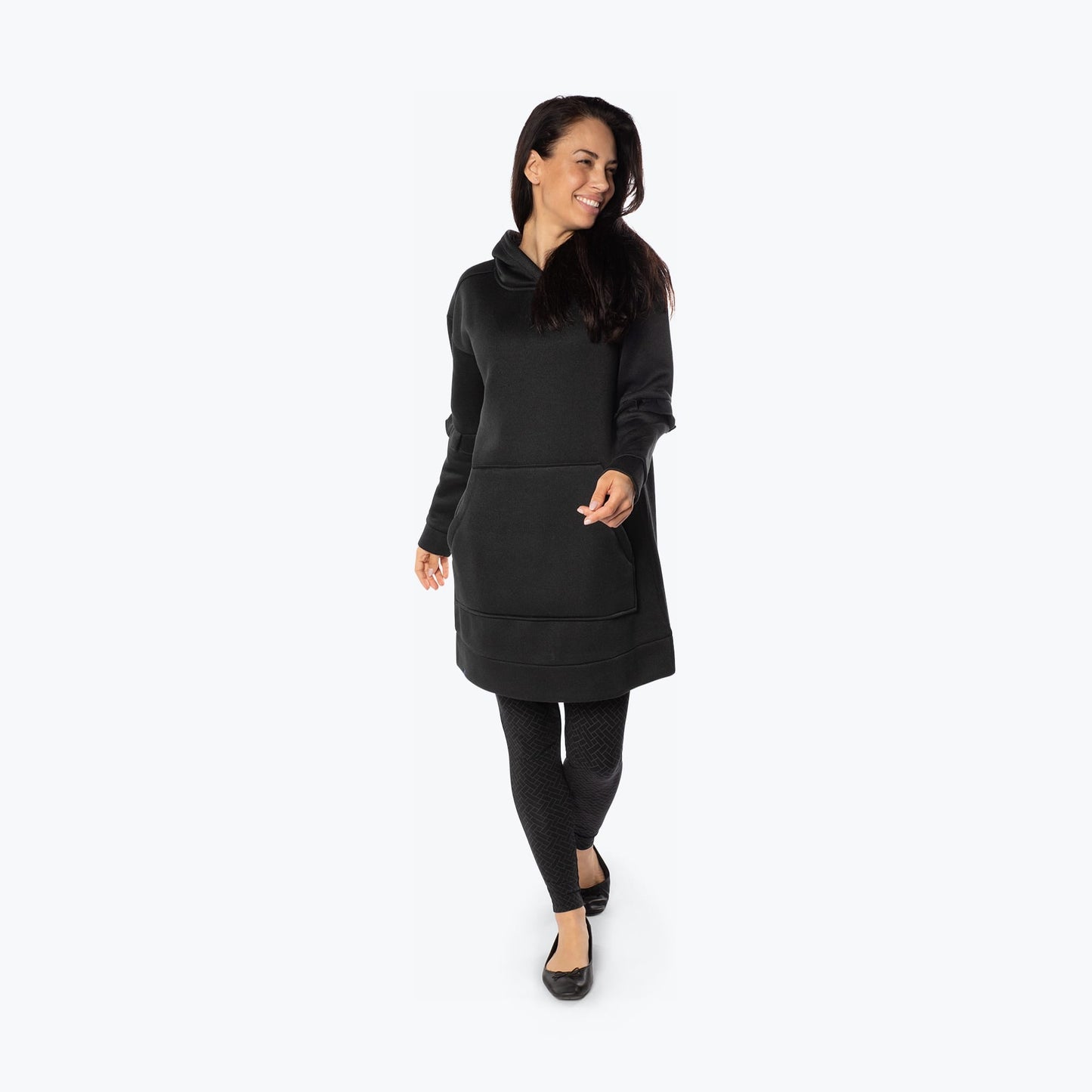 Peekaboo Sweater Fleece Tunic Hoodie