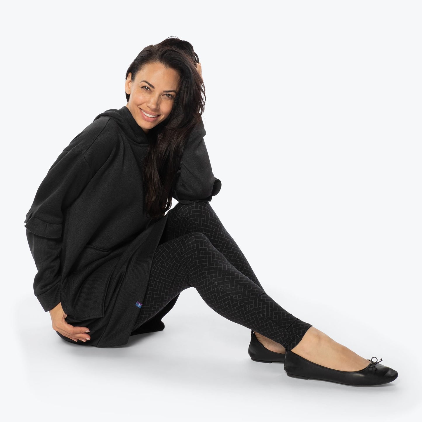 Peekaboo Sweater Fleece Tunic Hoodie