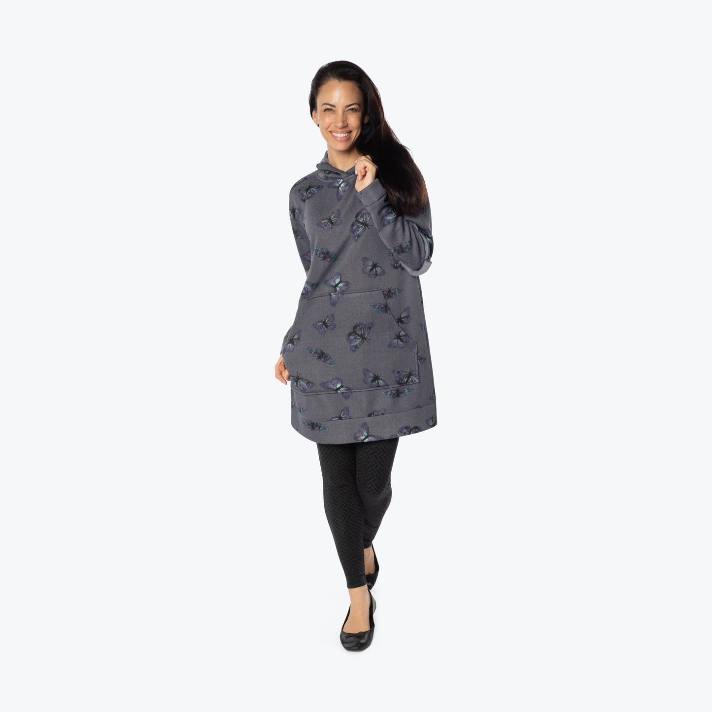 Peekaboo Sweater Fleece Tunic Hoodie