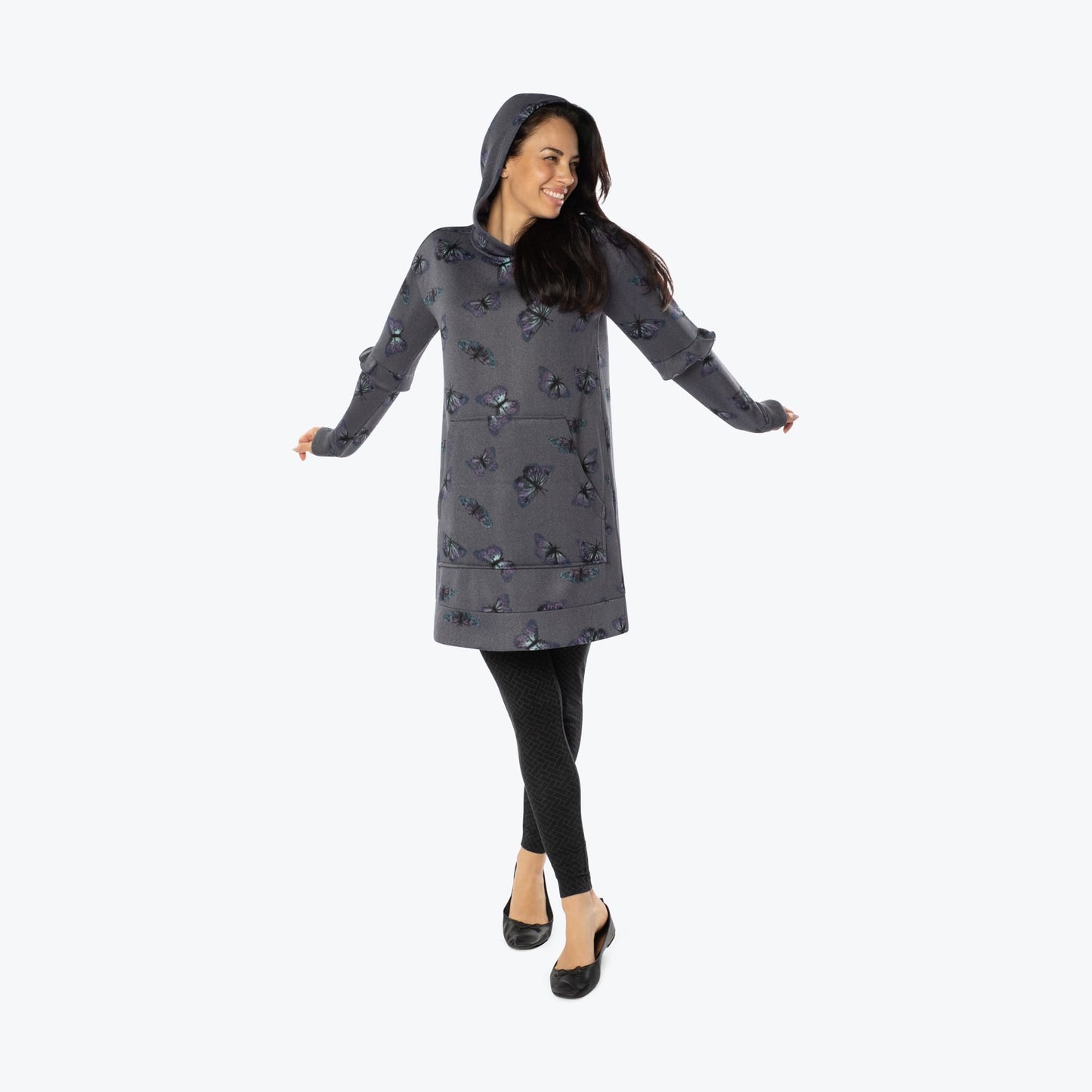Peekaboo Sweater Fleece Tunic Hoodie