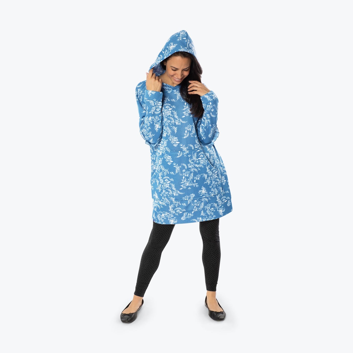 Peekaboo Sweater Fleece Tunic Hoodie