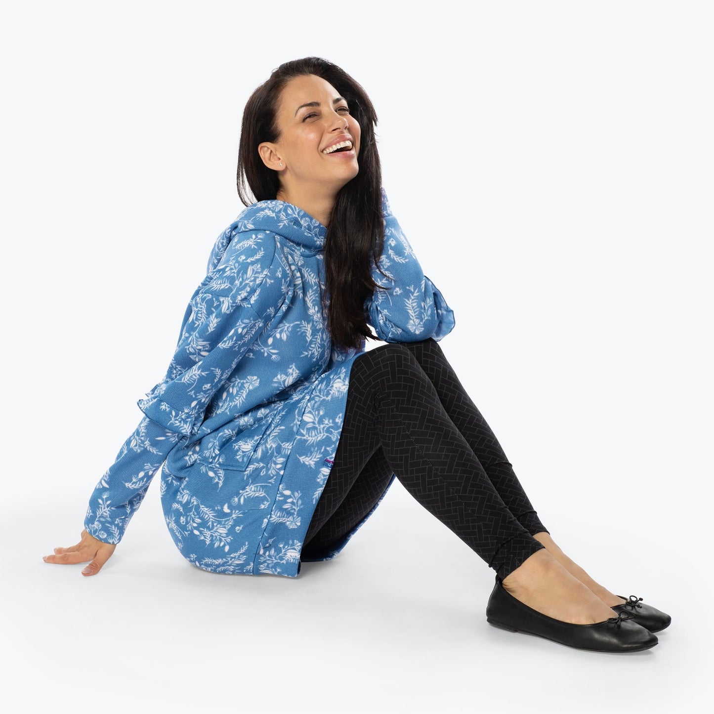 Peekaboo Sweater Fleece Tunic Hoodie
