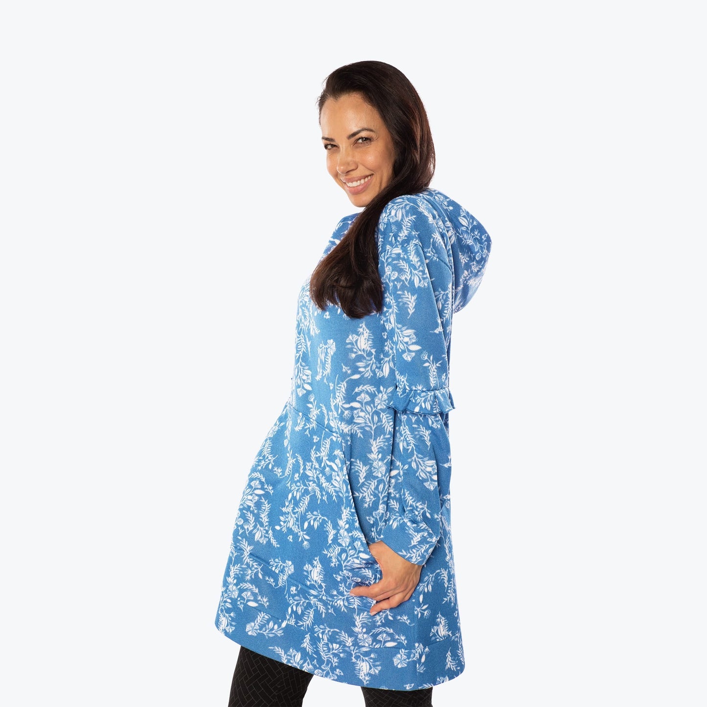 Peekaboo Sweater Fleece Tunic Hoodie