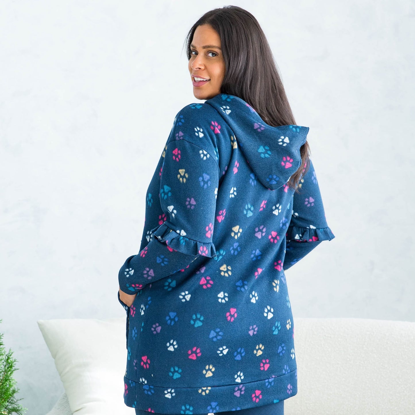Peekaboo Sweater Fleece Tunic Hoodie
