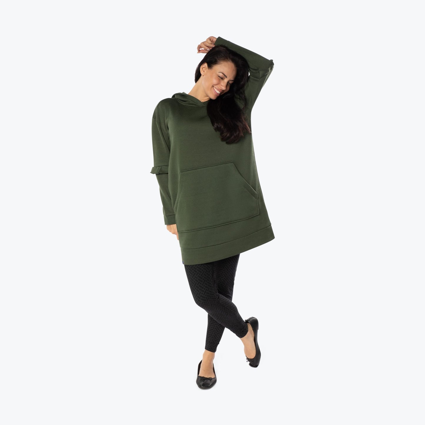 Peekaboo Sweater Fleece Tunic Hoodie