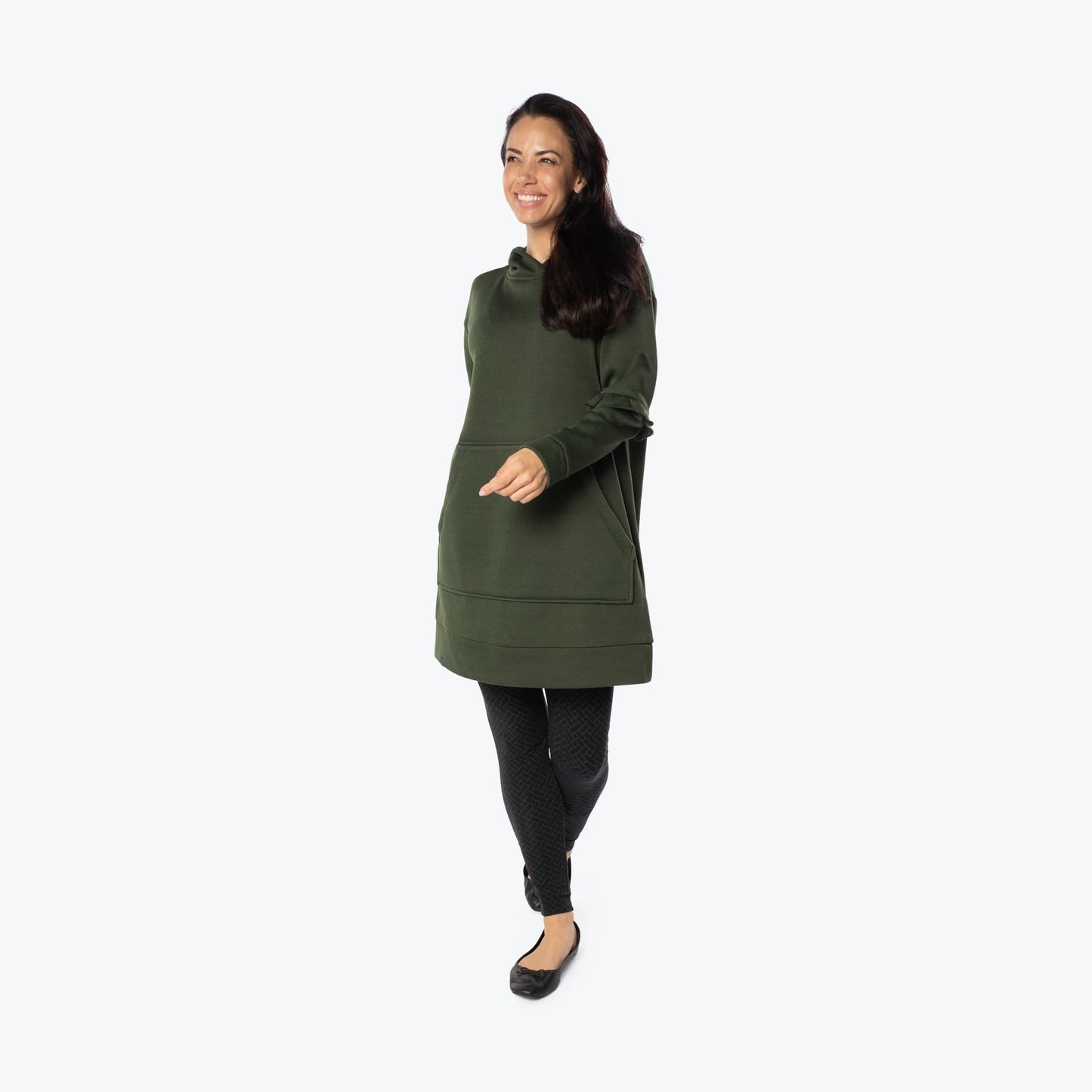 Peekaboo Sweater Fleece Tunic Hoodie