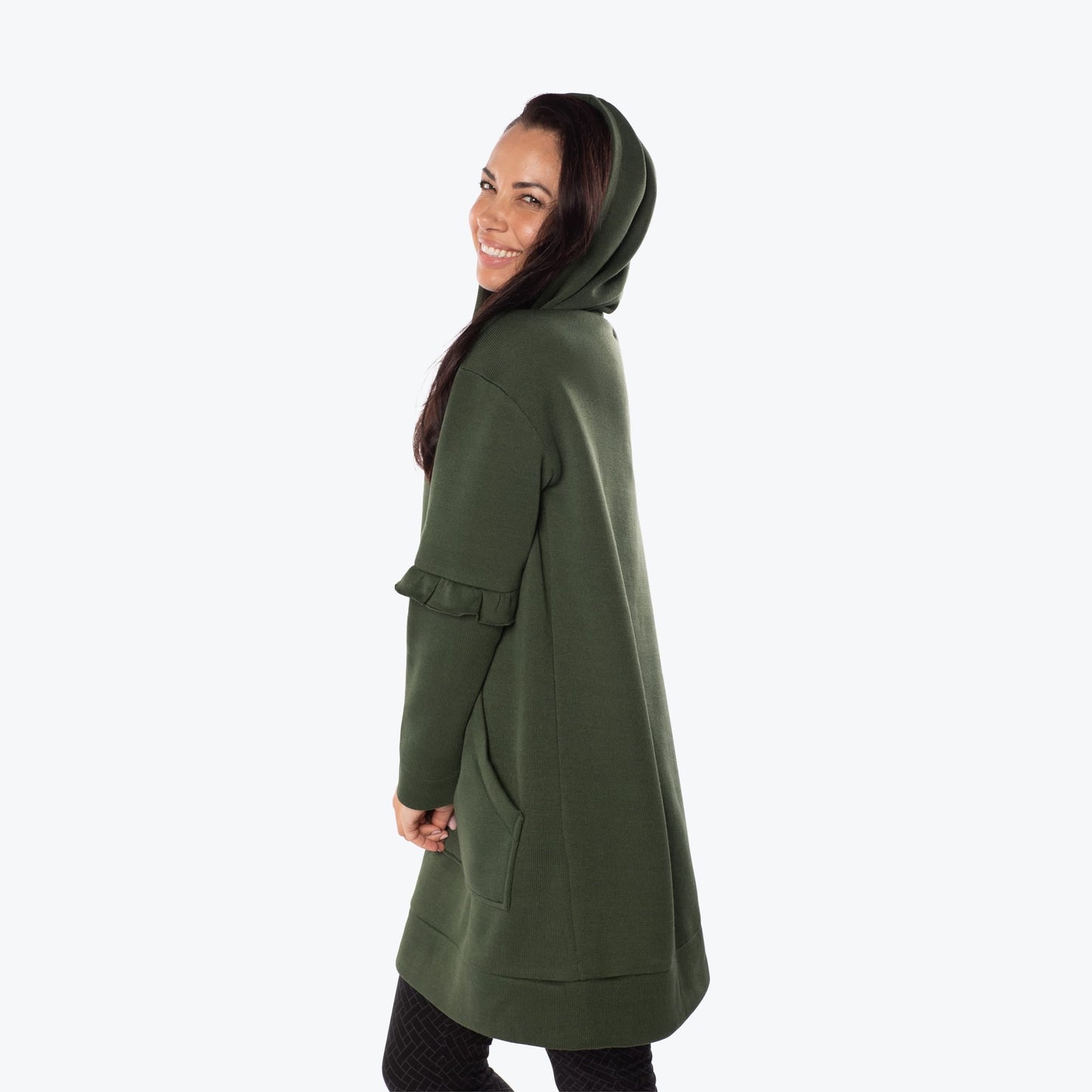 Peekaboo Sweater Fleece Tunic Hoodie
