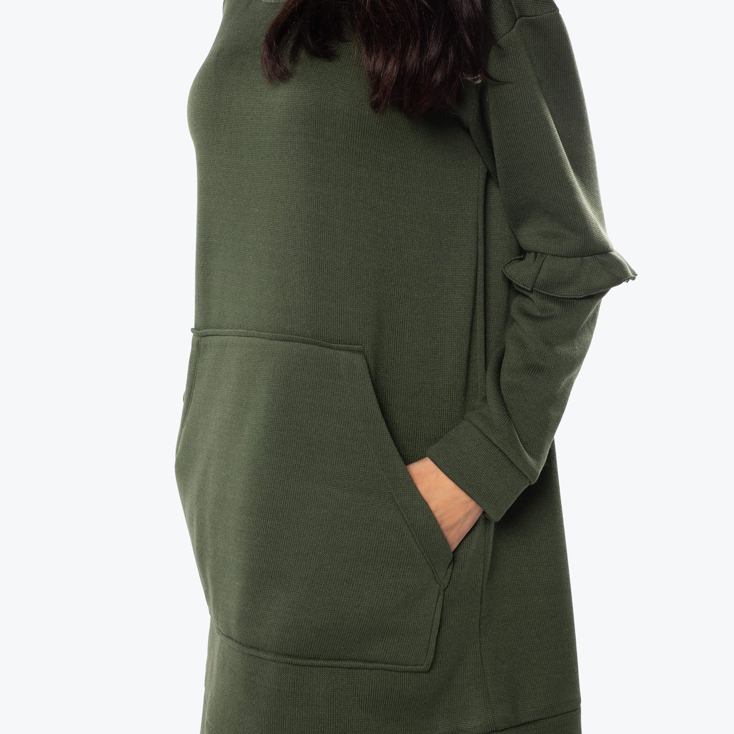 Peekaboo Sweater Fleece Tunic Hoodie