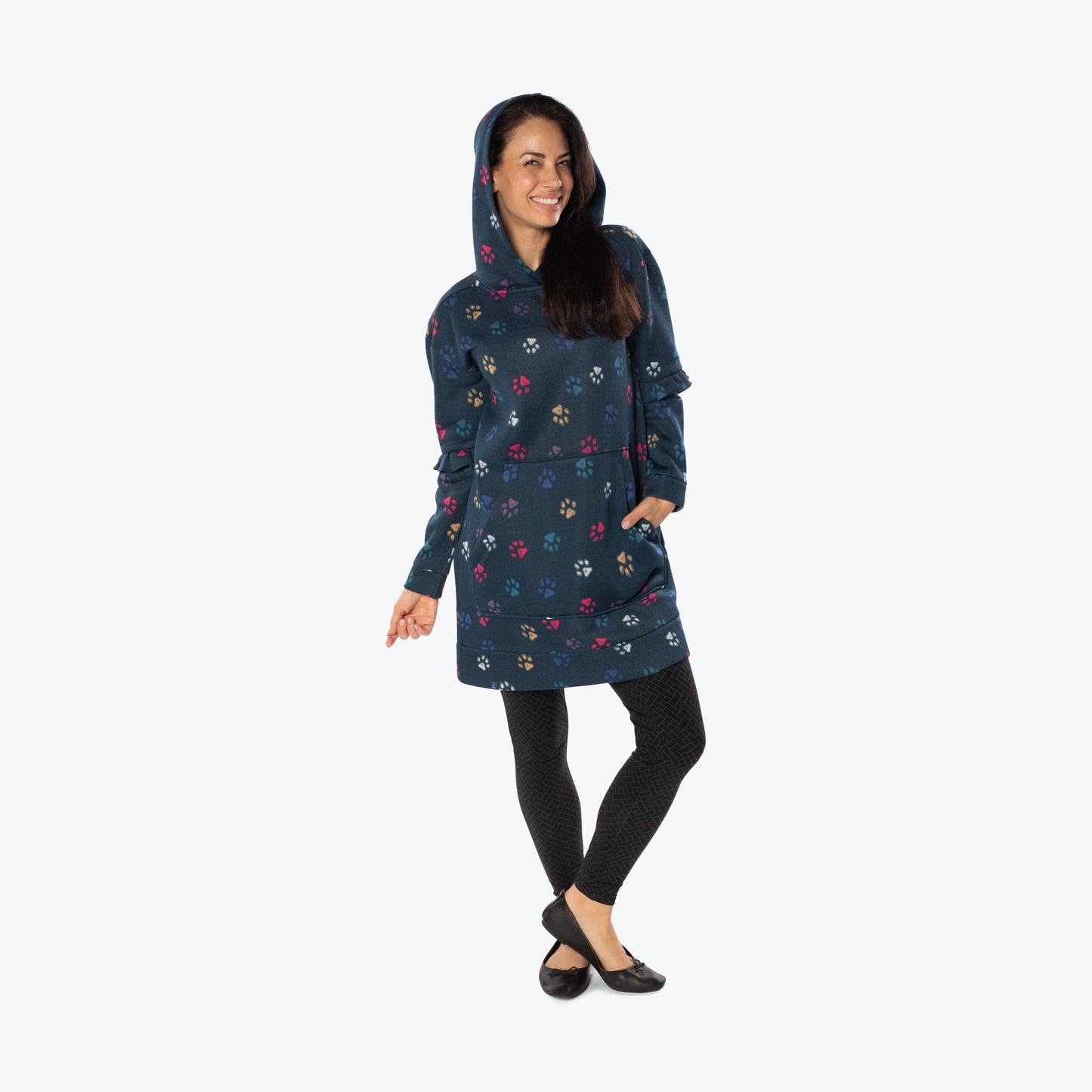 Peekaboo Sweater Fleece Tunic Hoodie