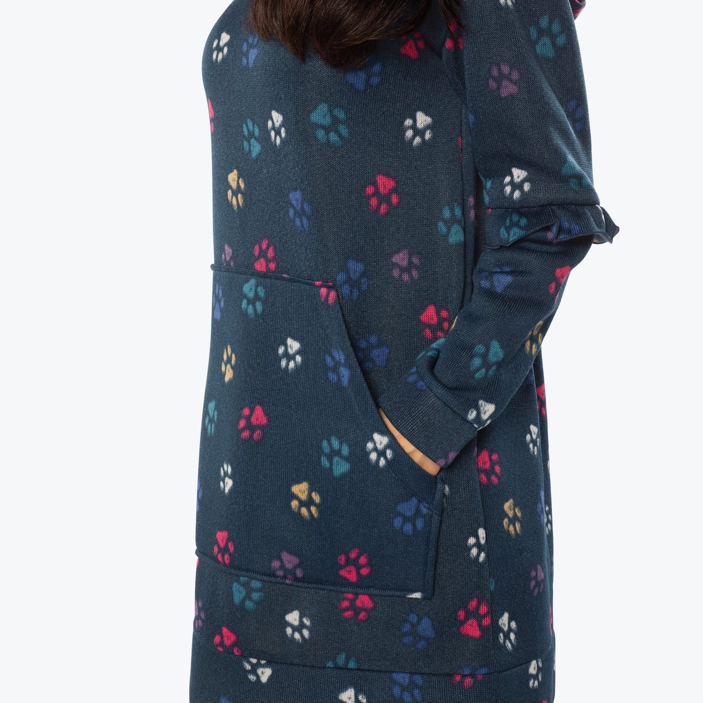 Peekaboo Sweater Fleece Tunic Hoodie