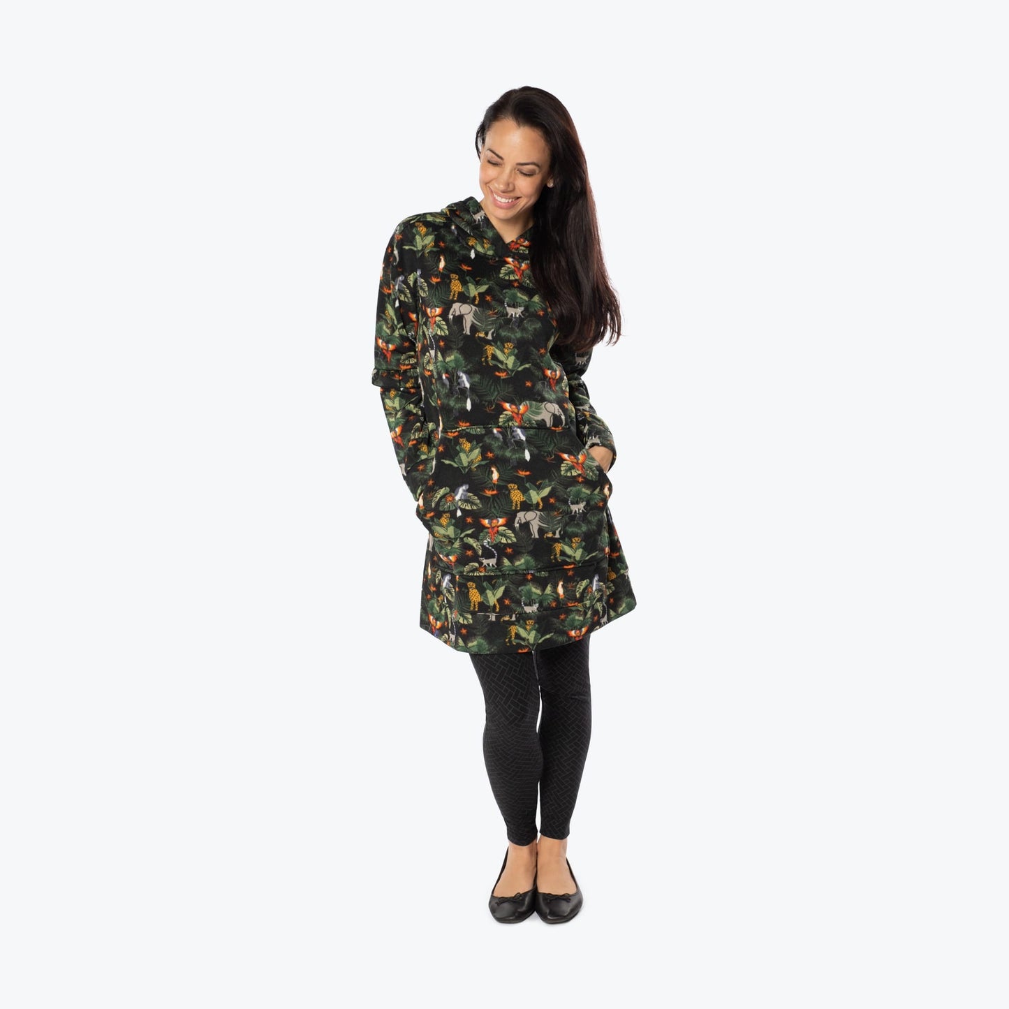 Peekaboo Sweater Fleece Tunic Hoodie