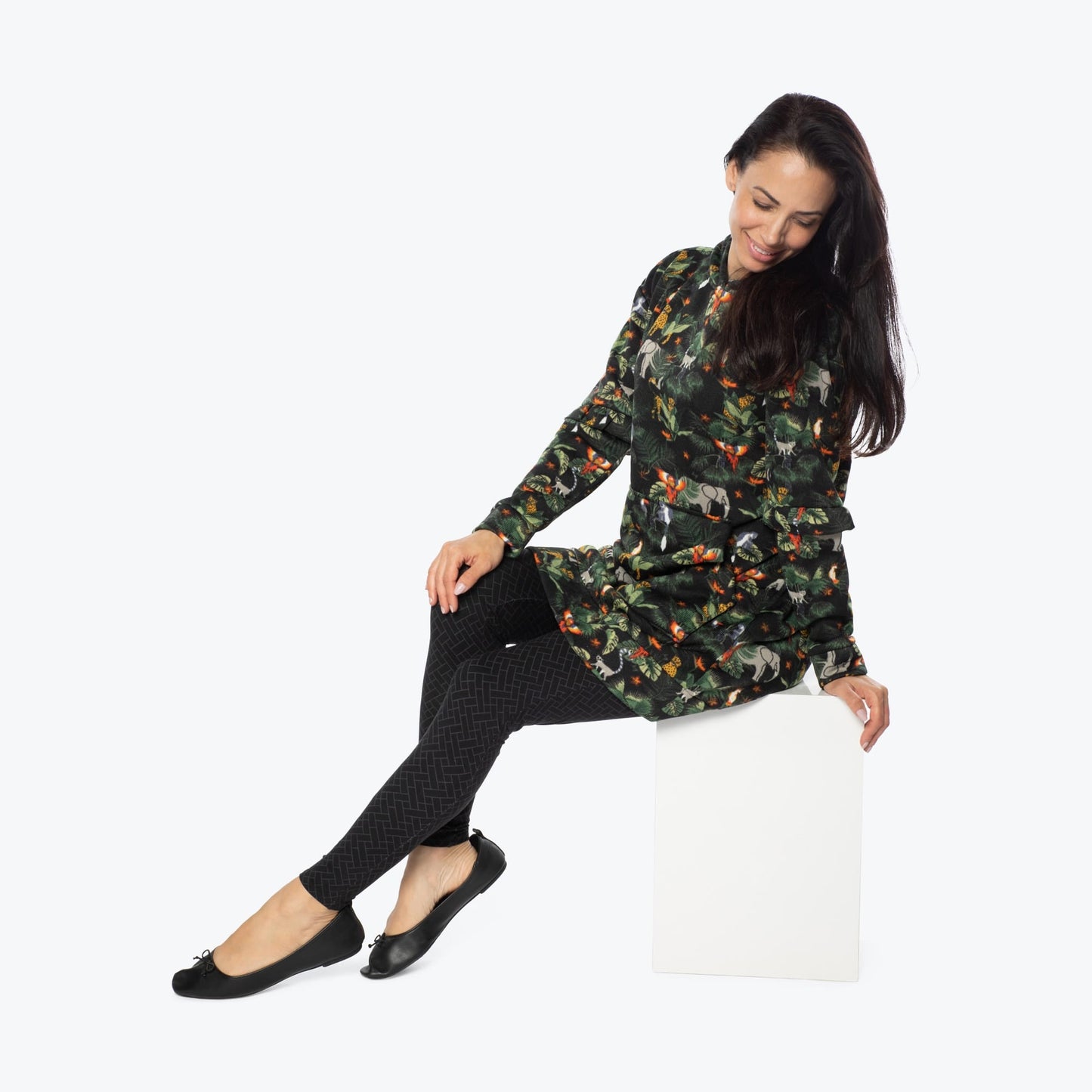 Peekaboo Sweater Fleece Tunic Hoodie