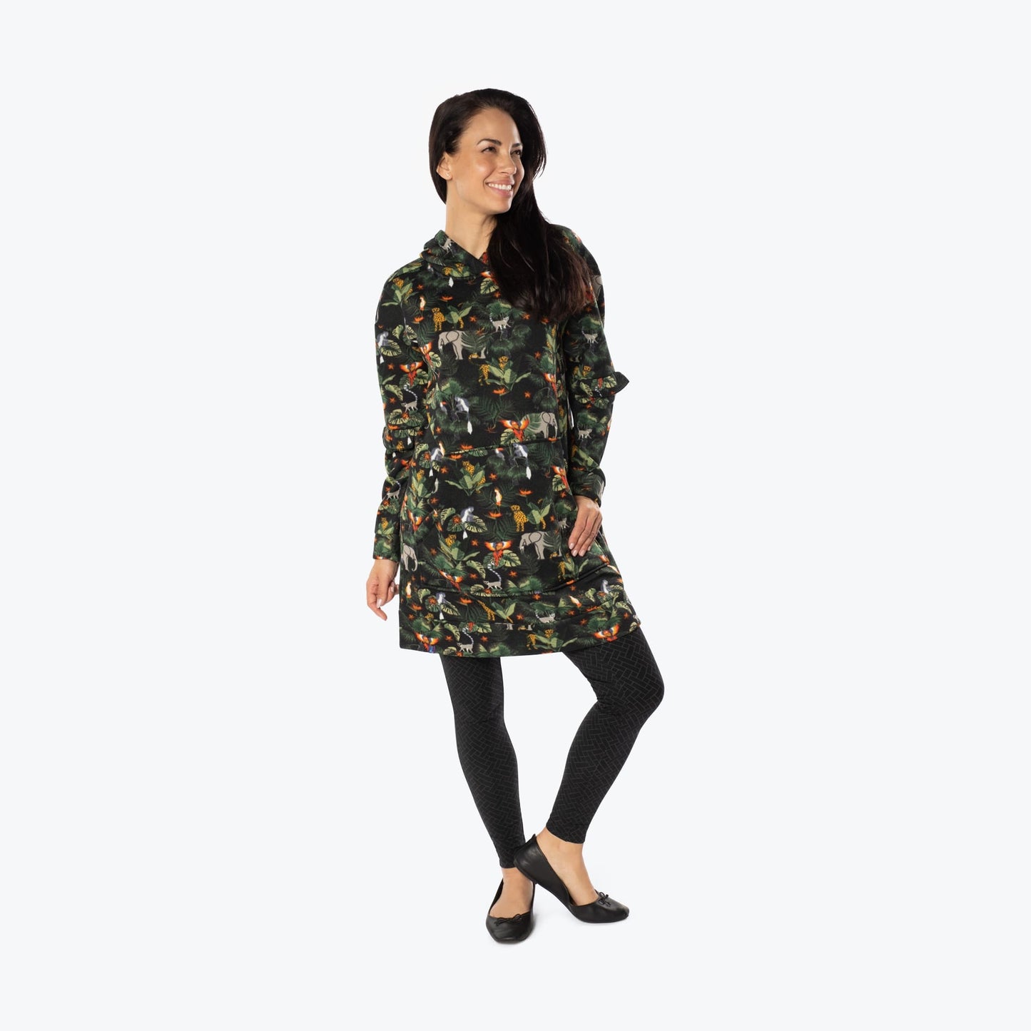 Peekaboo Sweater Fleece Tunic Hoodie
