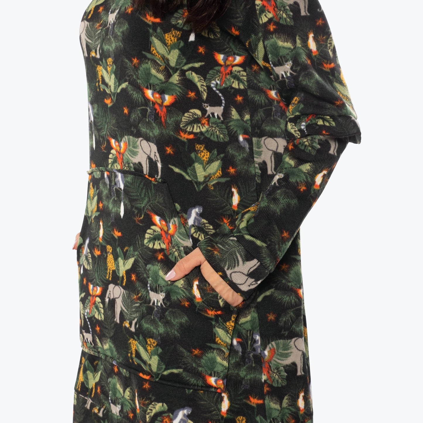 Peekaboo Sweater Fleece Tunic Hoodie