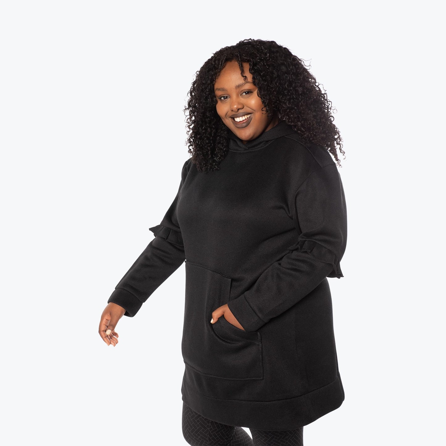 Peekaboo Sweater Fleece Tunic Hoodie