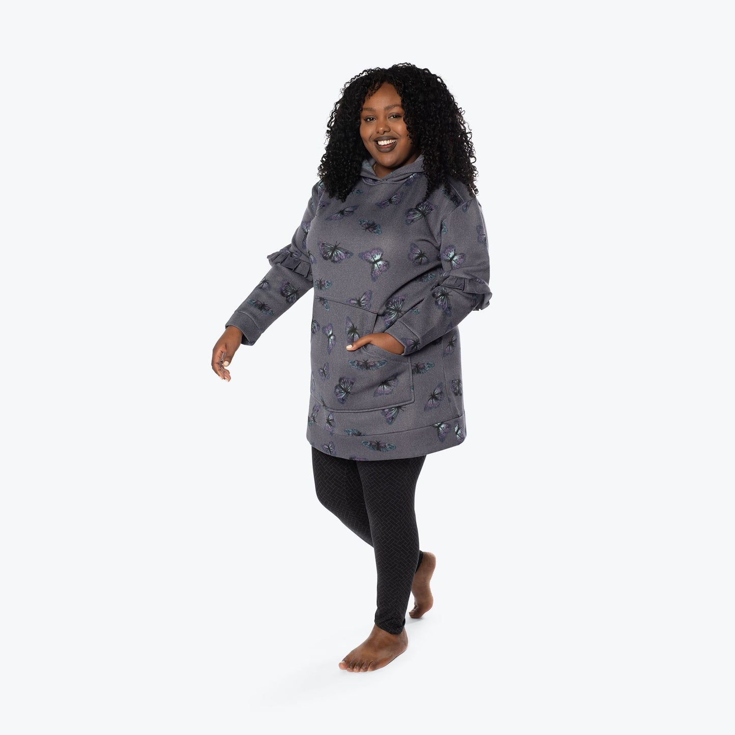 Peekaboo Sweater Fleece Tunic Hoodie