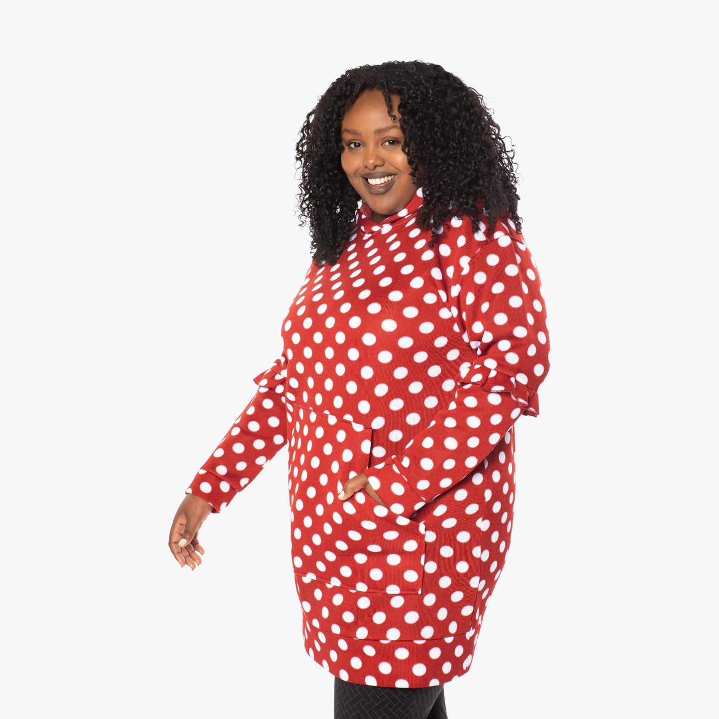 Peekaboo Sweater Fleece Tunic Hoodie