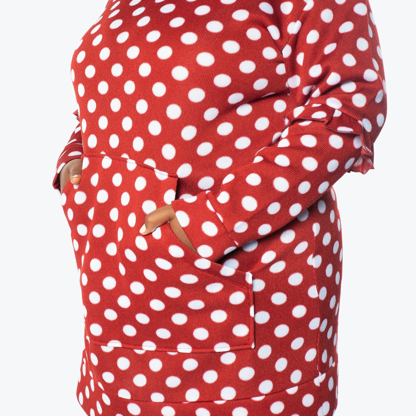 Peekaboo Sweater Fleece Tunic Hoodie