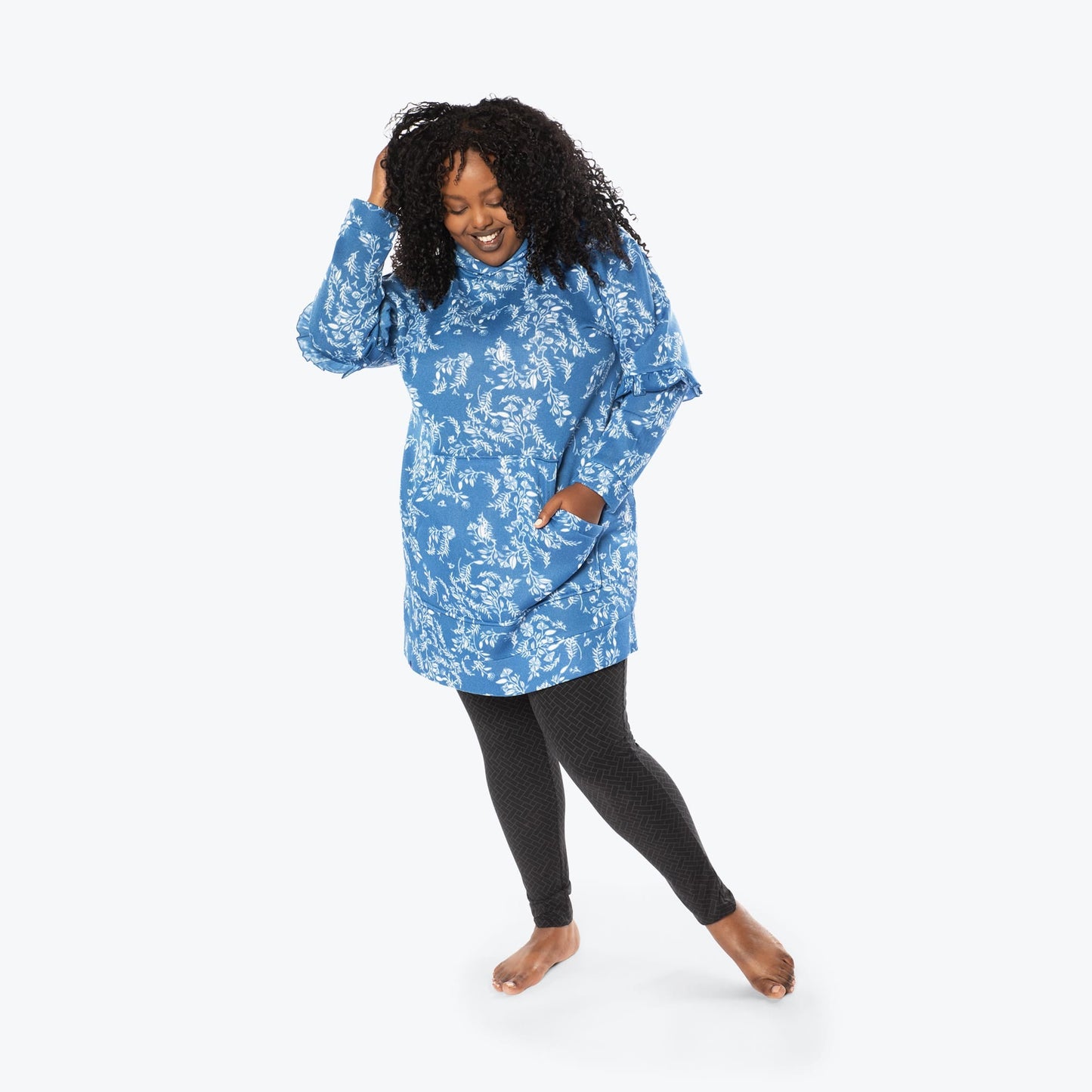 Peekaboo Sweater Fleece Tunic Hoodie