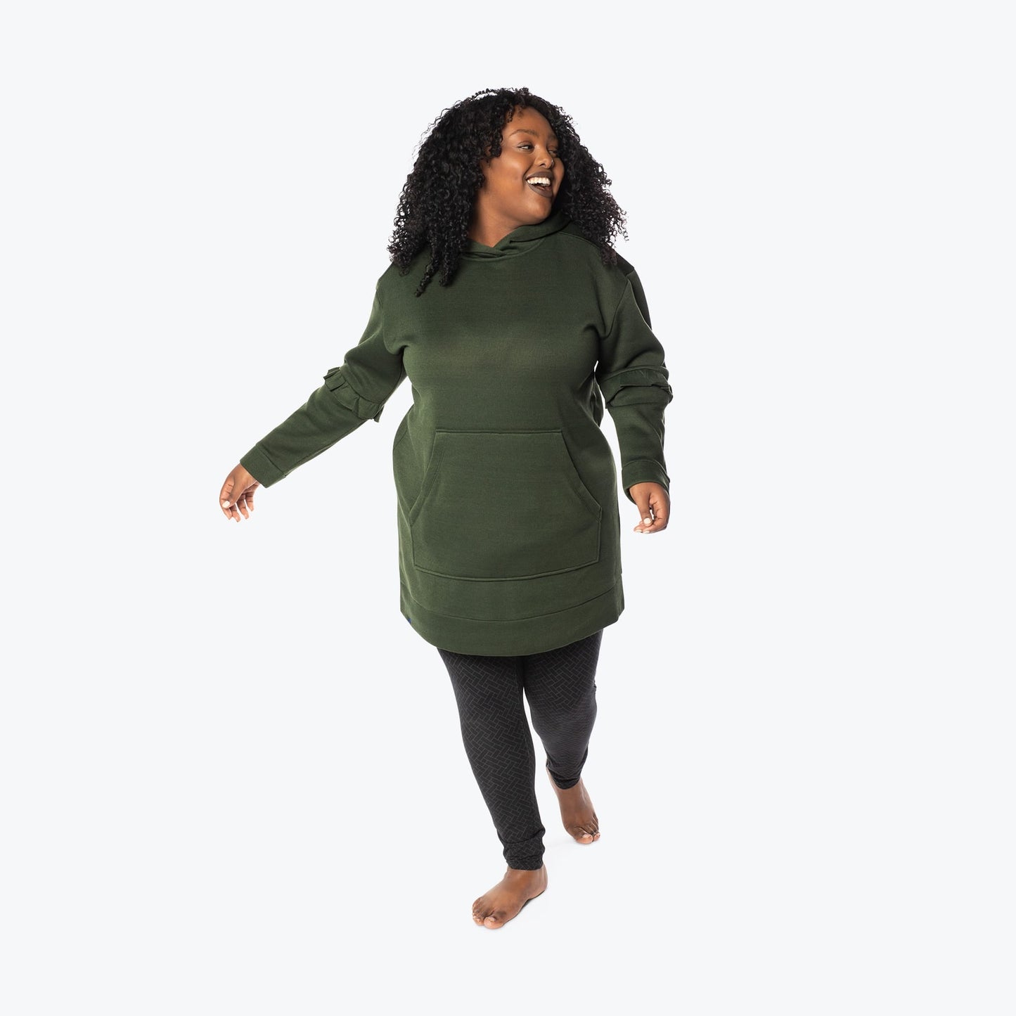 Peekaboo Sweater Fleece Tunic Hoodie