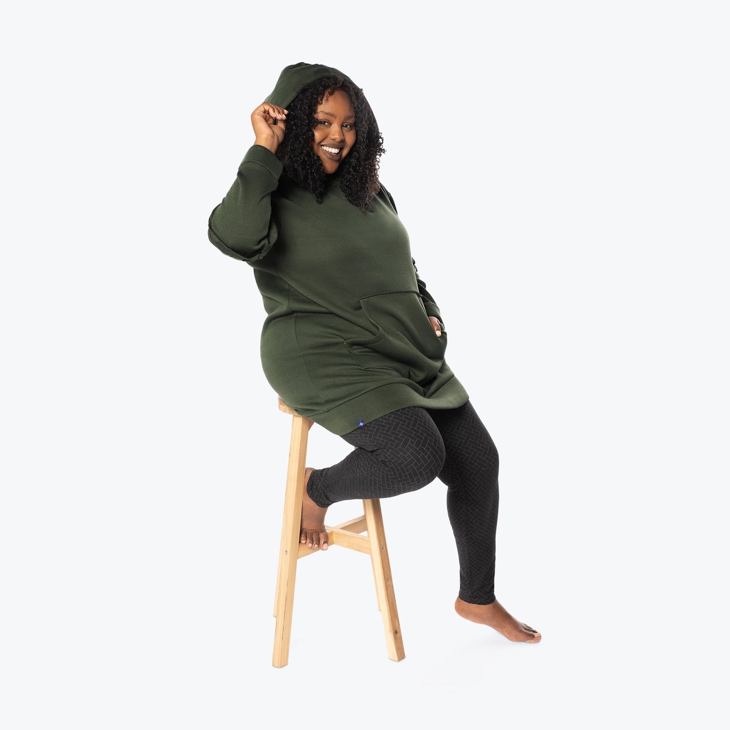 Peekaboo Sweater Fleece Tunic Hoodie