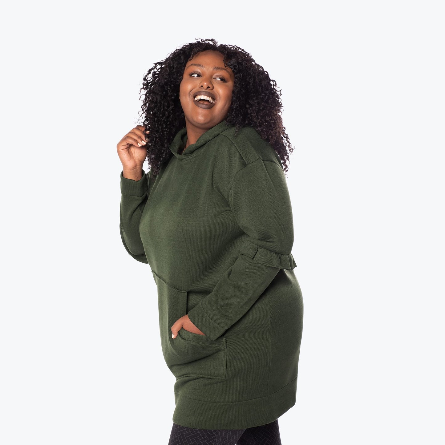 Peekaboo Sweater Fleece Tunic Hoodie