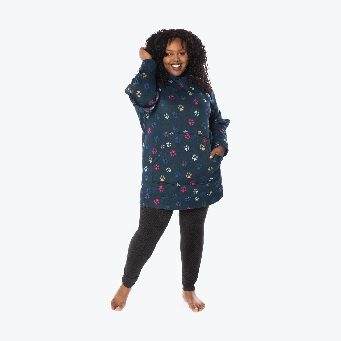 Peekaboo Sweater Fleece Tunic Hoodie