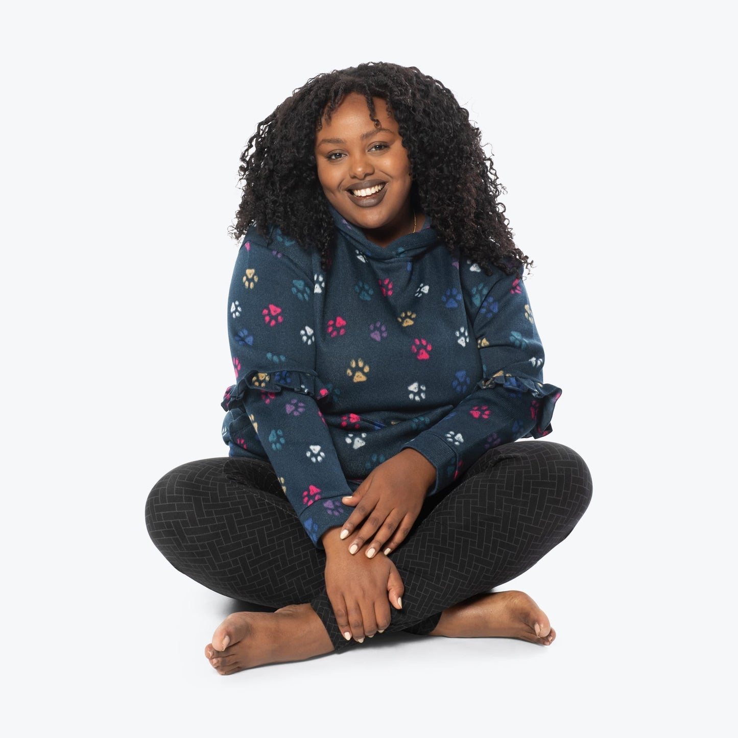 Peekaboo Sweater Fleece Tunic Hoodie