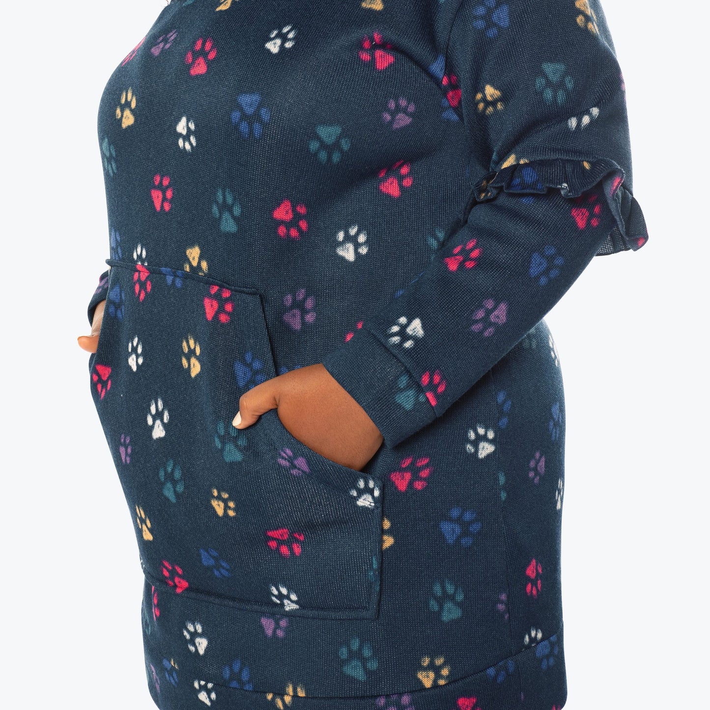 Peekaboo Sweater Fleece Tunic Hoodie