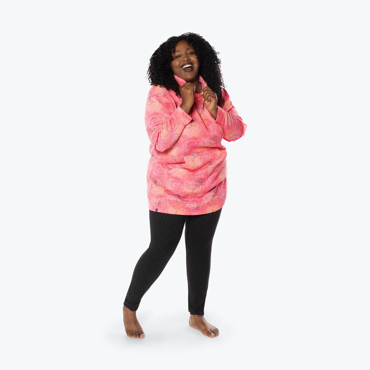 Peekaboo Sweater Fleece Tunic Hoodie