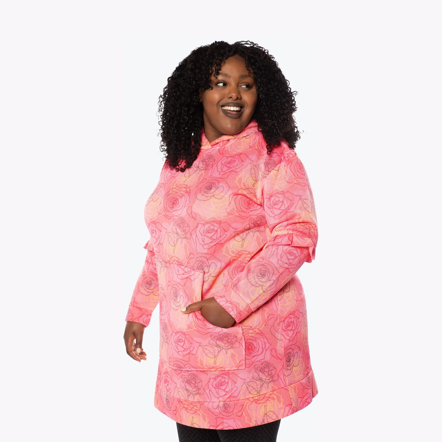 Peekaboo Sweater Fleece Tunic Hoodie