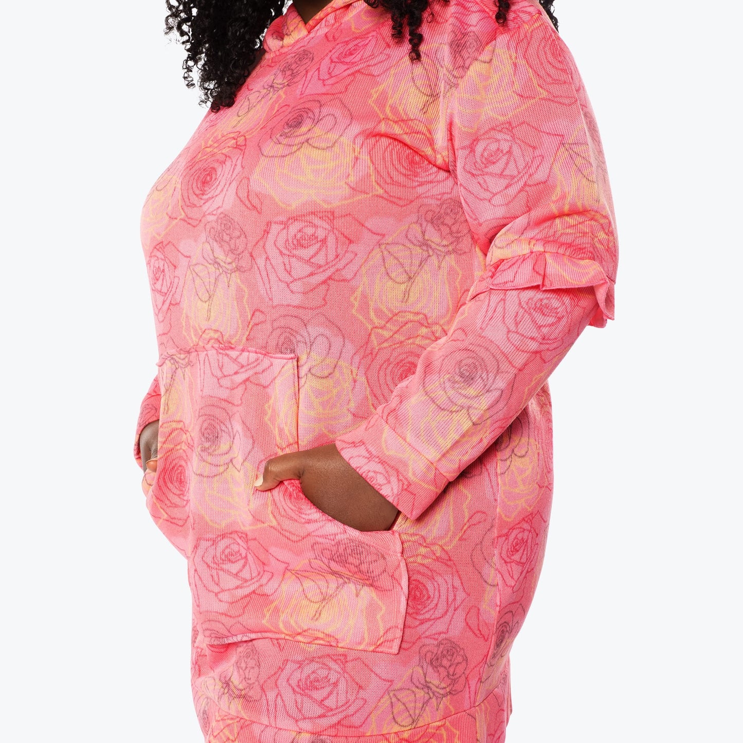 Peekaboo Sweater Fleece Tunic Hoodie