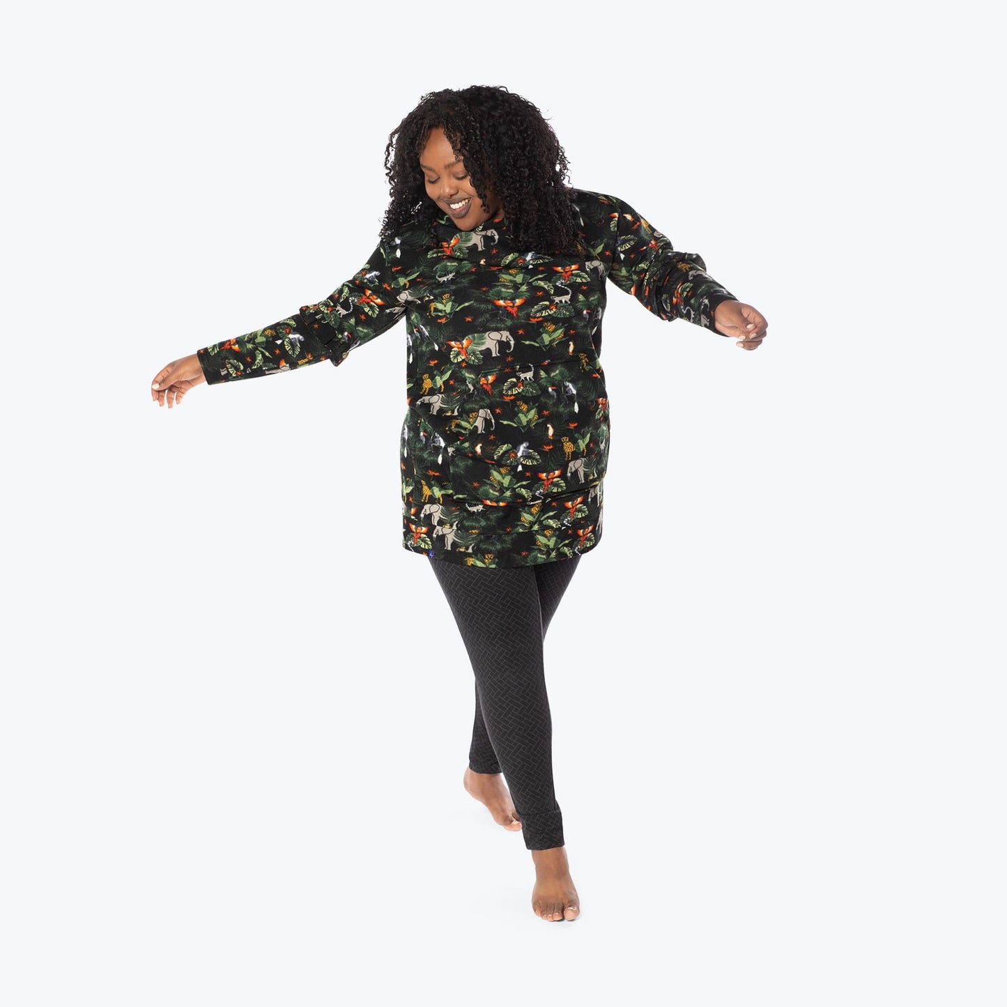 Peekaboo Sweater Fleece Tunic Hoodie