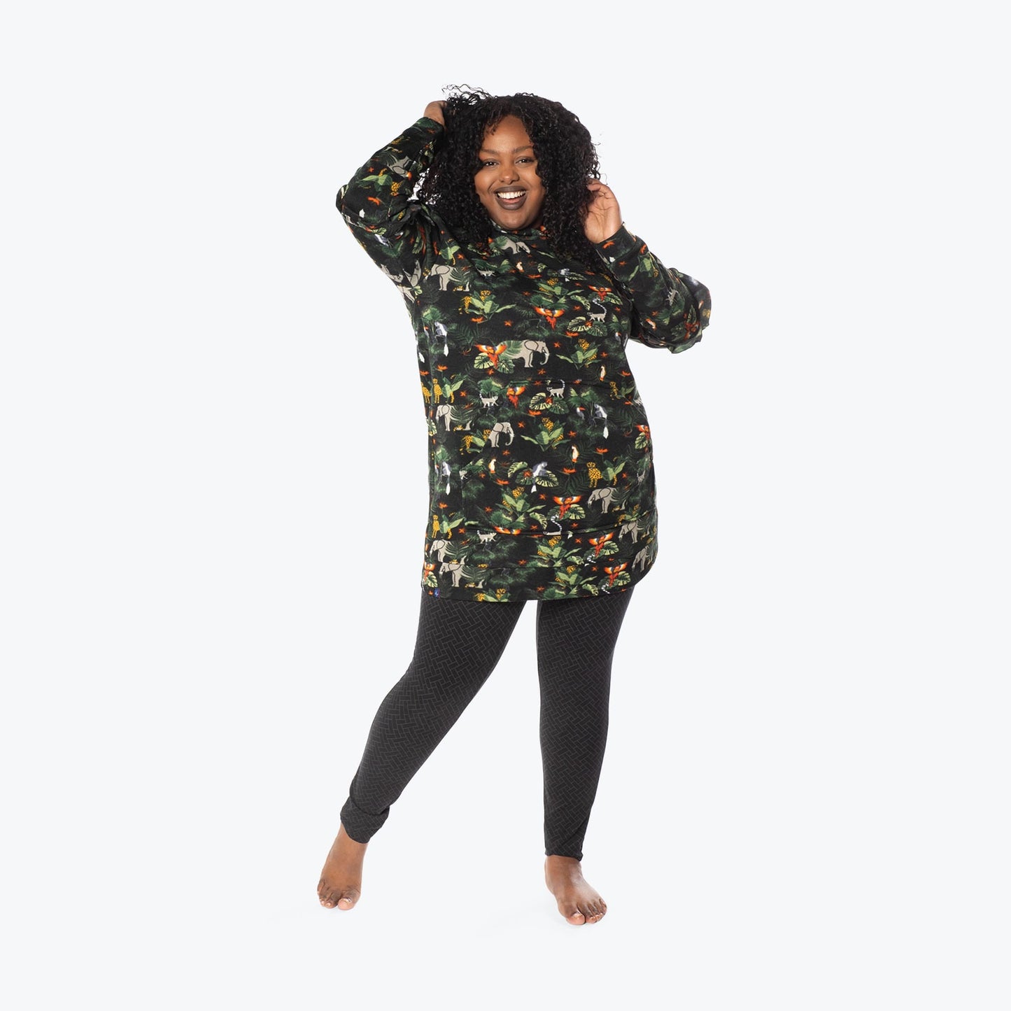 Peekaboo Sweater Fleece Tunic Hoodie