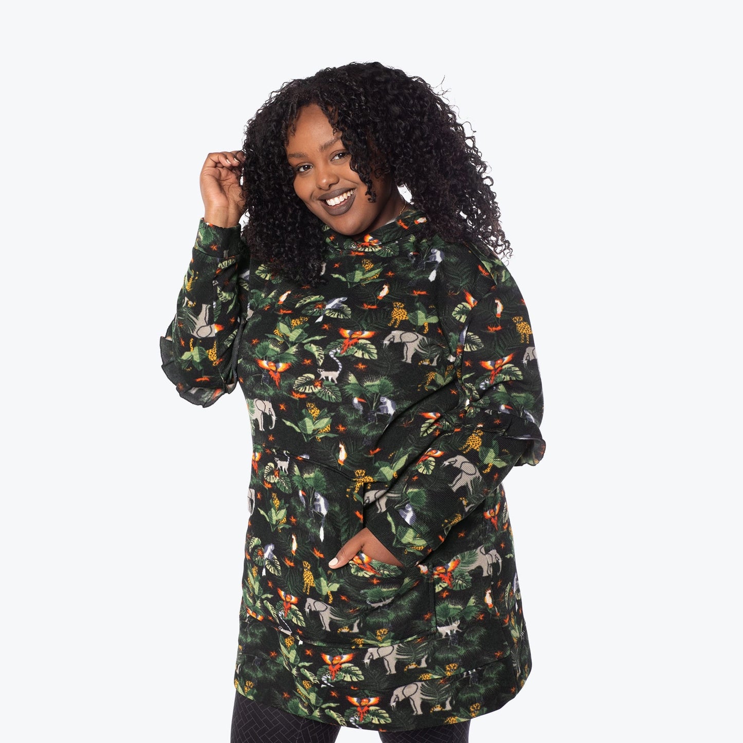 Peekaboo Sweater Fleece Tunic Hoodie