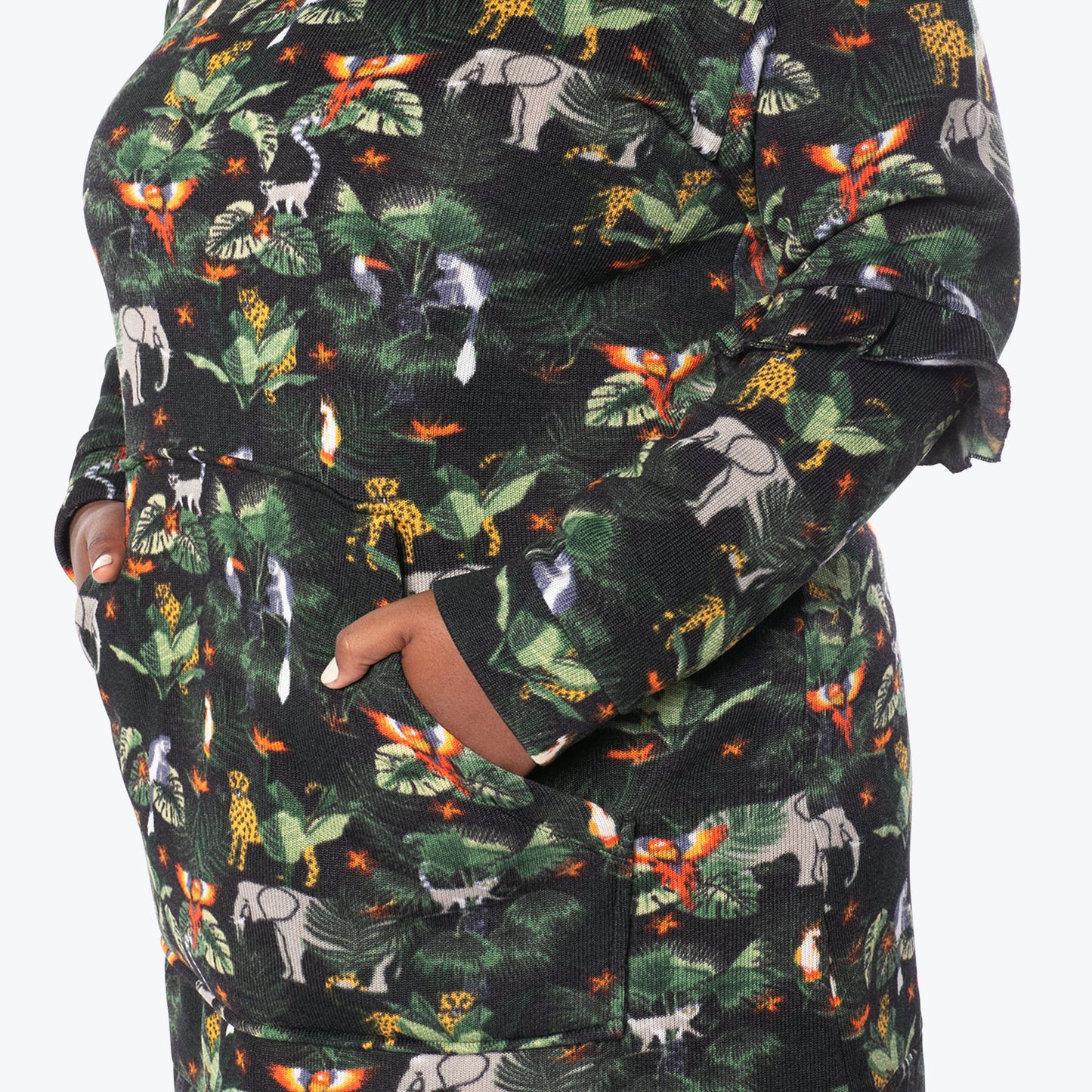 Peekaboo Sweater Fleece Tunic Hoodie