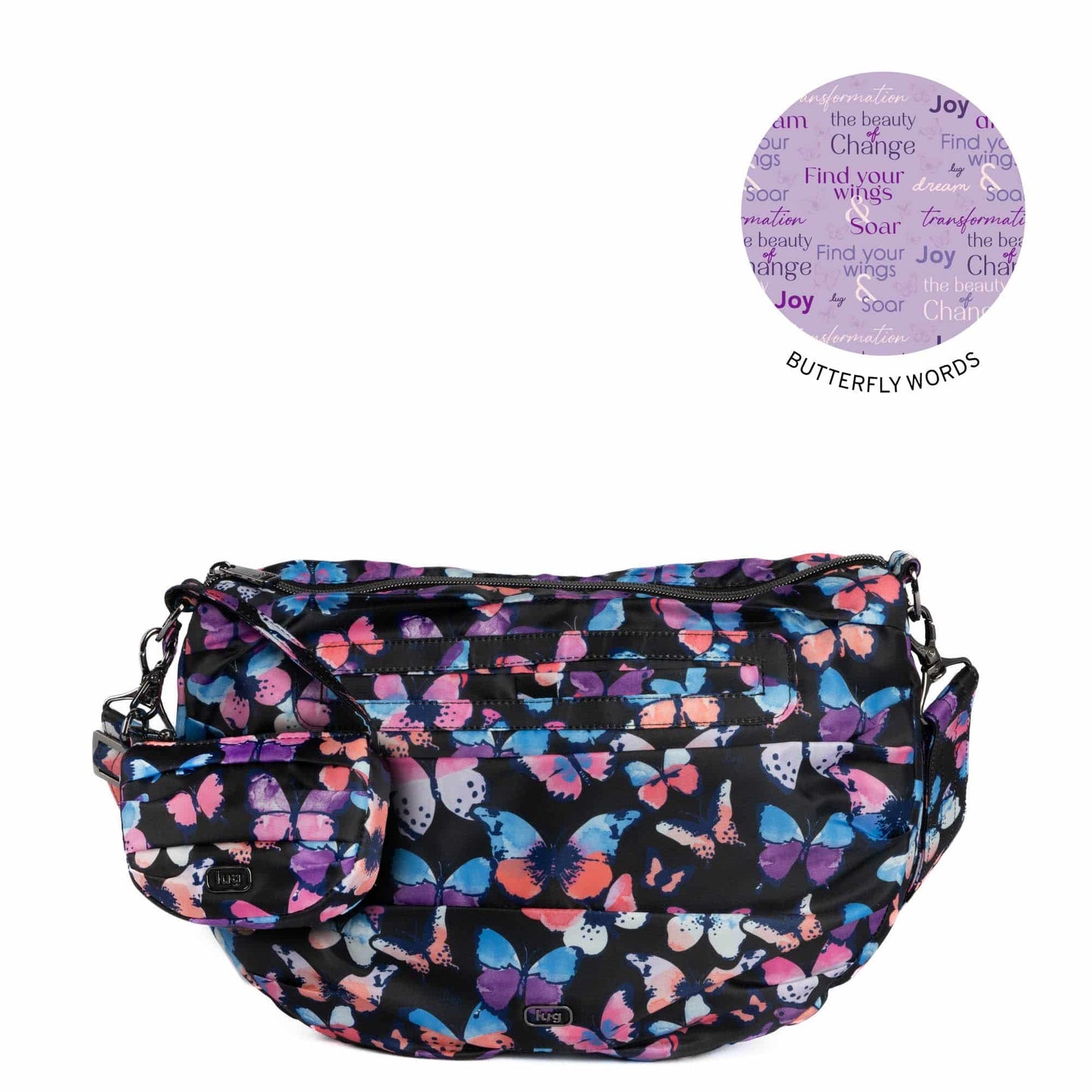 Scuffle Pleated Crossbody Bag with Disco Pouch