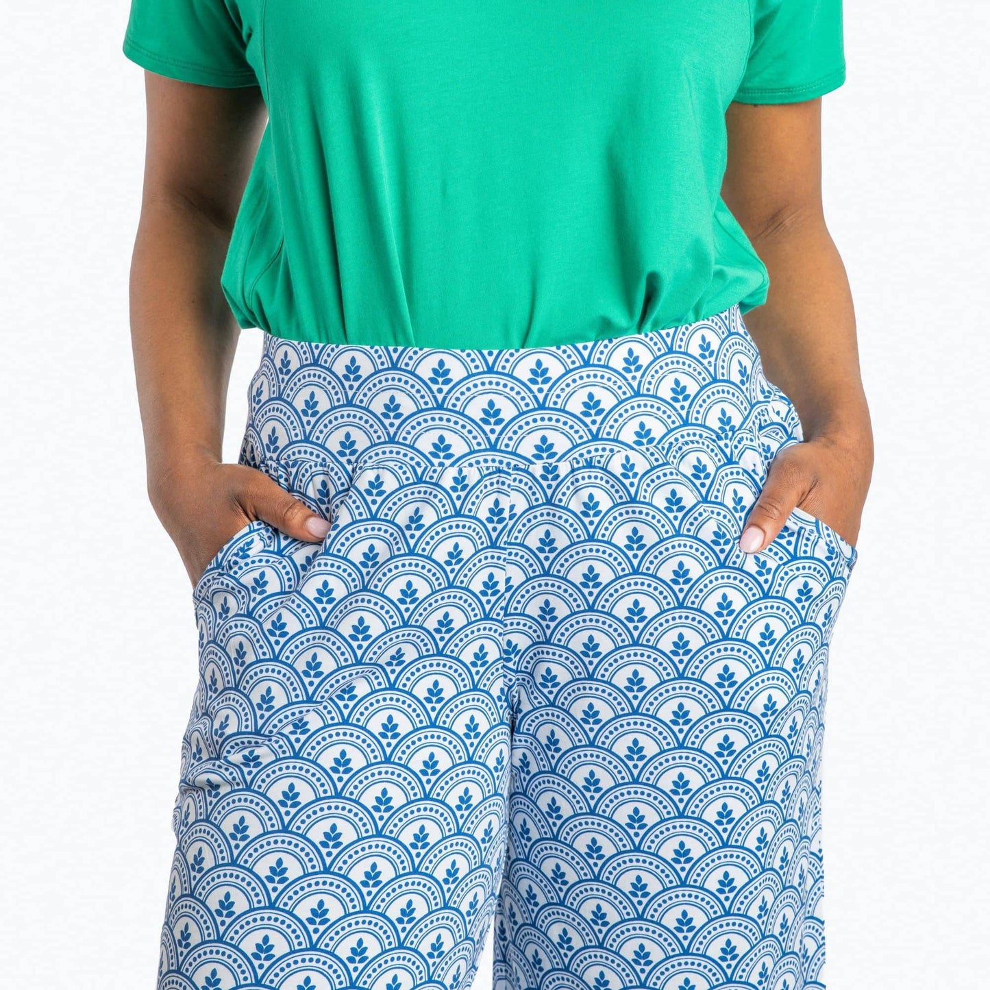 Wiffle Cotton Jersey Cropped Pant