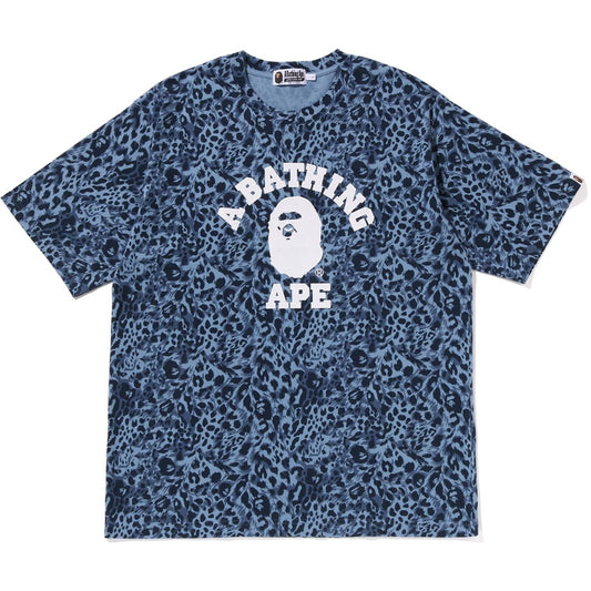 WILD LEOPARD PATTERN COLLEGE RELAXED FIT TEE MENS