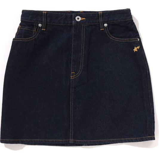 APE HEAD EMBROIDERY 12 OZ DENIM SKIRT LADIES