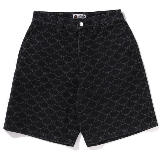 COLLEGE MONOGRAM RELAXED FIT 13OZ DENIM SHORTS MENS