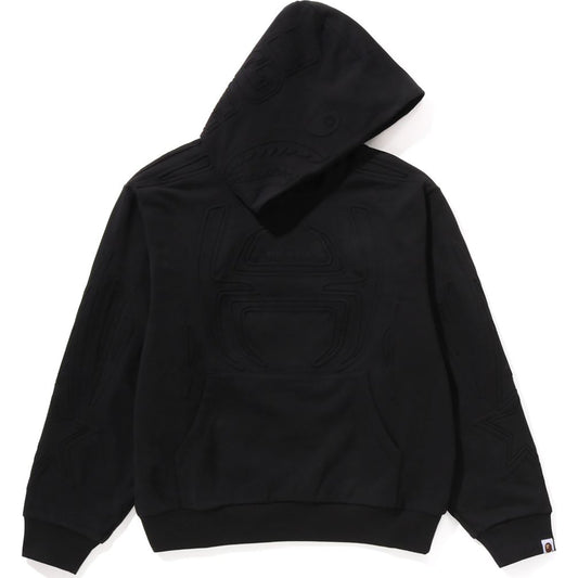 PADDED SHARK CROPPED FIT PULLOVER HOODIE MENS
