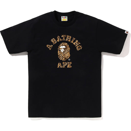 WILD LEOPARD PATTERN COLLEGE TEE MENS