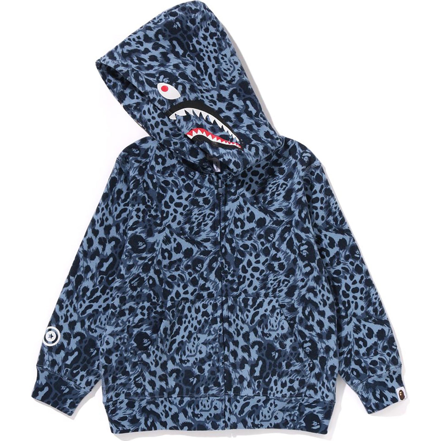 WILD LEOPARD PATTERN SHARK ZIP HOODIE KIDS