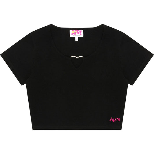 APEE HERT SHAPE METAL RING CROP TOP LADIES