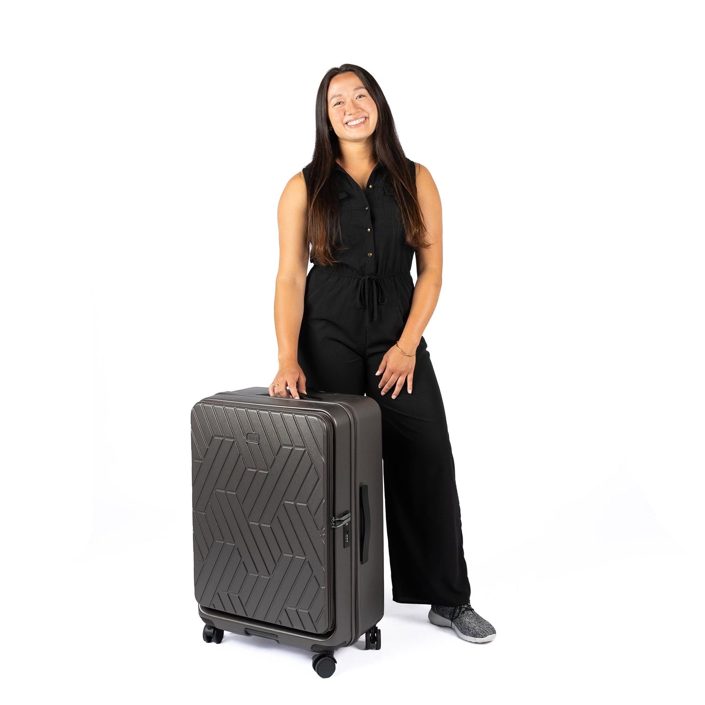 Box Truck Hard Sided Wheelie Checked Bag