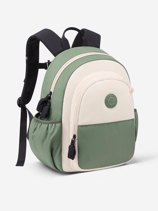 Puffer Kids Backpack, Beige Green